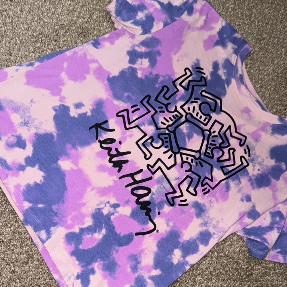 MAD Engine Keith Haring Purple and Pink Tee